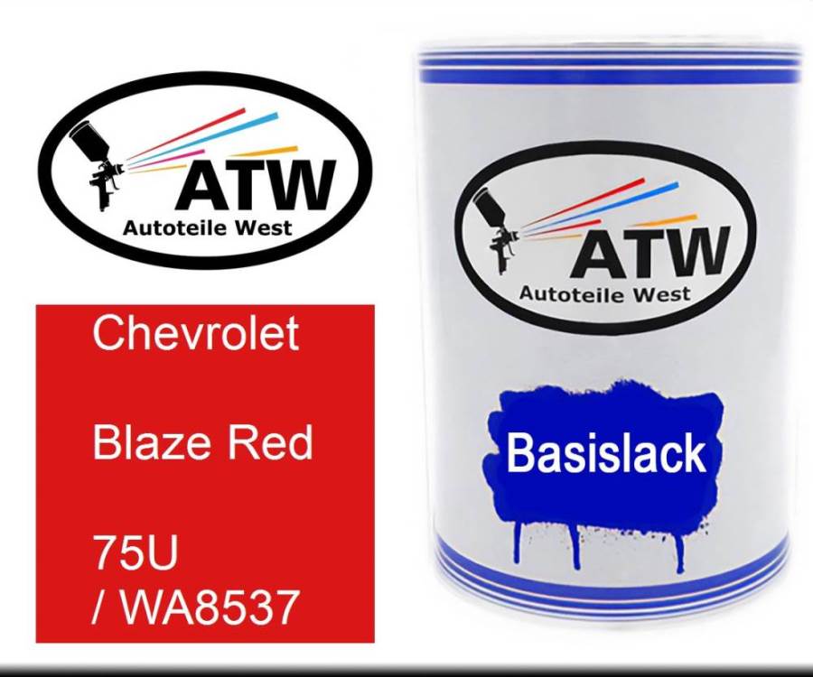 Chevrolet, Blaze Red, 75U / WA8537: 500ml Lackdose, von ATW Autoteile West.